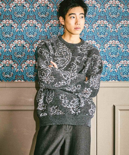 niko and…（ニコアンド） セーター ニット モールペイズリーニットプル
