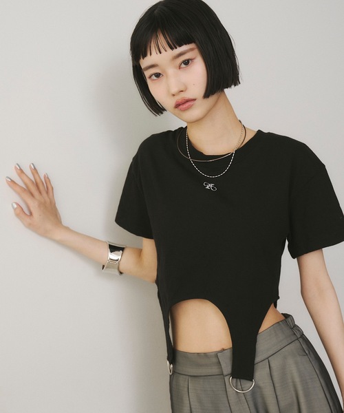 「VIOLETTA」 半袖カットソー FREE ブラック レディース_画像6