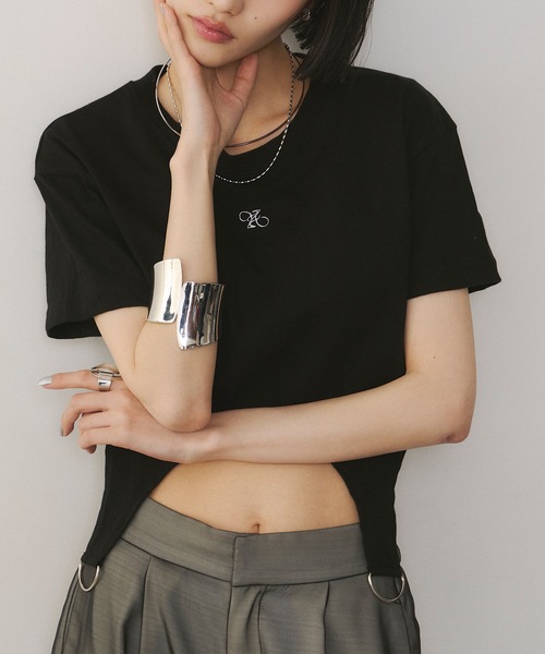 「VIOLETTA」 半袖カットソー FREE ブラック レディース_画像7