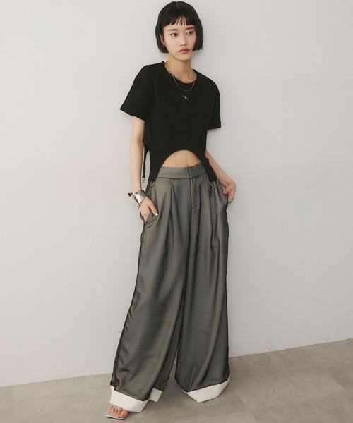 「VIOLETTA」 半袖カットソー FREE ブラック レディース_画像8