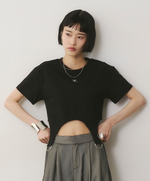 「VIOLETTA」 半袖カットソー FREE ブラック レディース_画像9