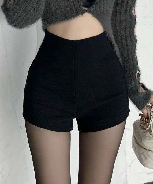 パンツ ウールライクスリムショートパンツ レディース : ZOZOTOWN