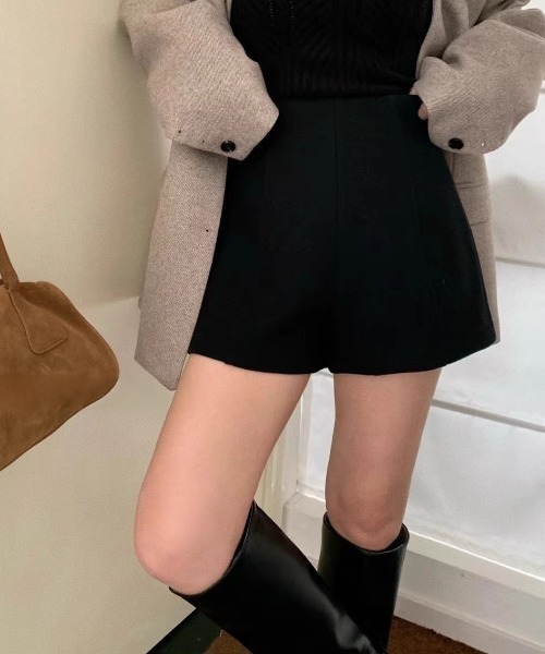 パンツ ウールライクスリムショートパンツ レディース : ZOZOTOWN