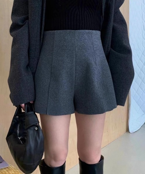 パンツ ウールライクスリムショートパンツ レディース : ZOZOTOWN