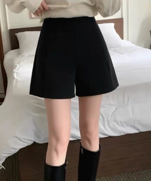 パンツ ウールライクスリムショートパンツ レディース : ZOZOTOWN