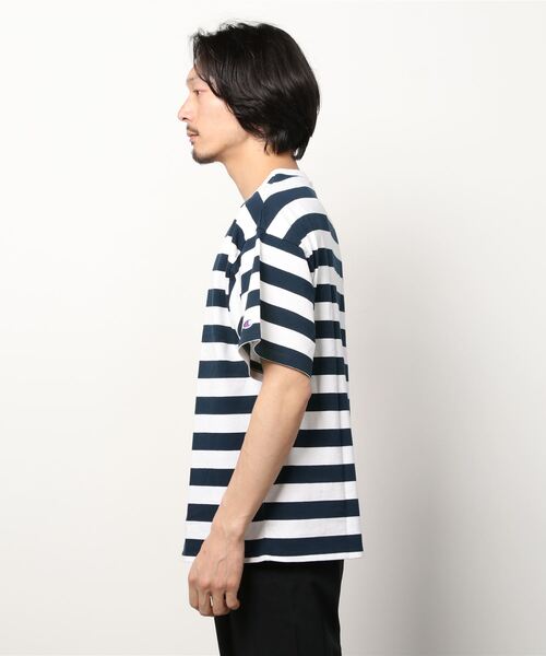 「Champion」 半袖Tシャツ LARGE ネイビー メンズ_画像2