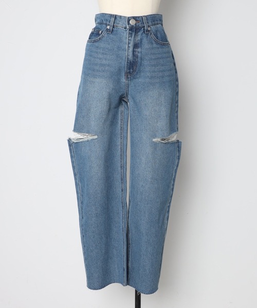 [Bonjour Sagan] Denim брюки M голубой женский 