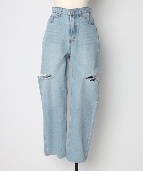 [Bonjour Sagan] Denim брюки M голубой женский 