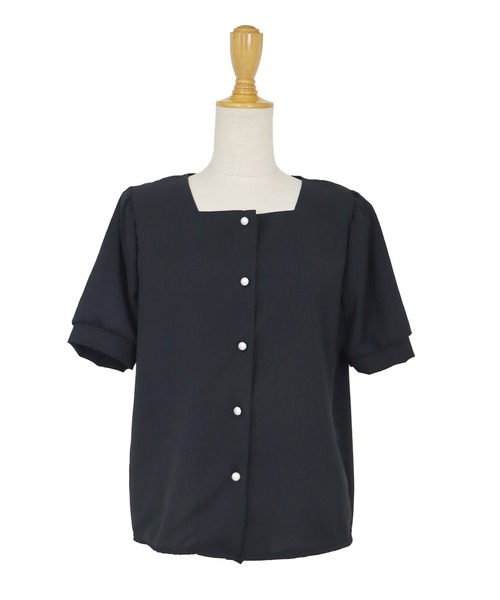 「BLUEEAST」 半袖ブラウス MEDIUM ブルーグレー レディース_画像3