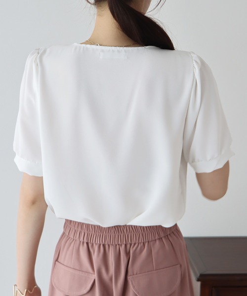 「BLUEEAST」 半袖ブラウス MEDIUM ブルーグレー レディース_画像6