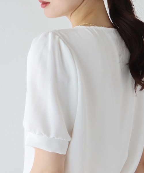 「BLUEEAST」 半袖ブラウス MEDIUM ブルーグレー レディース_画像9