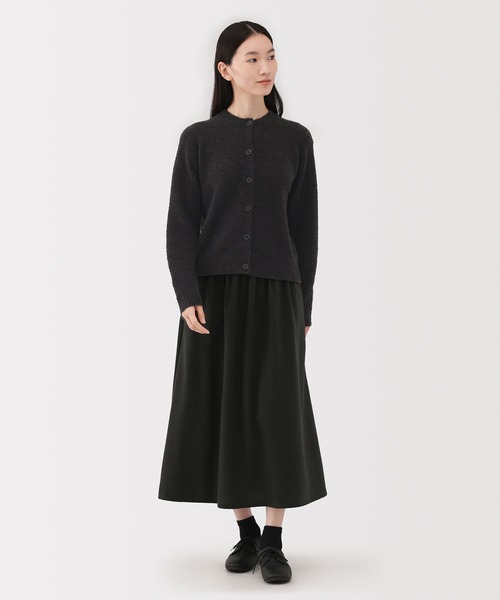 無印良品（MUJI） カーディガン 婦人 ウール混ブークレクルーネック