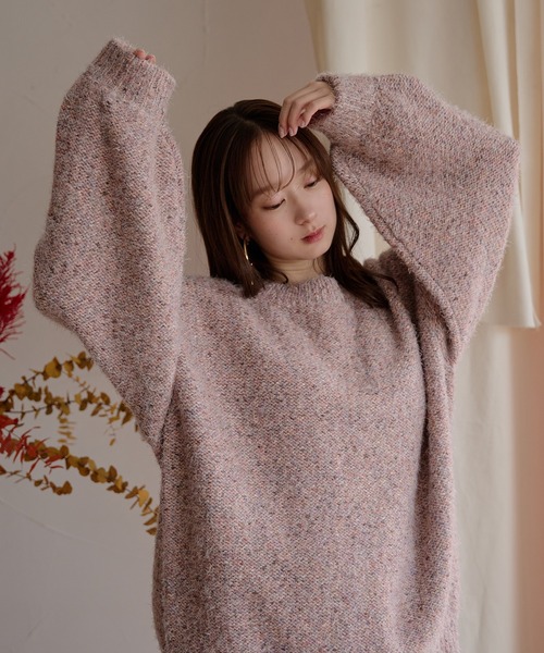 (取寄) サンクチュアリ レディース オンリー ゲイズ ニット Sanctuary women Only Gaze Knit Oat mideal（マイディール） ニット セーター back open mix shaggy knit