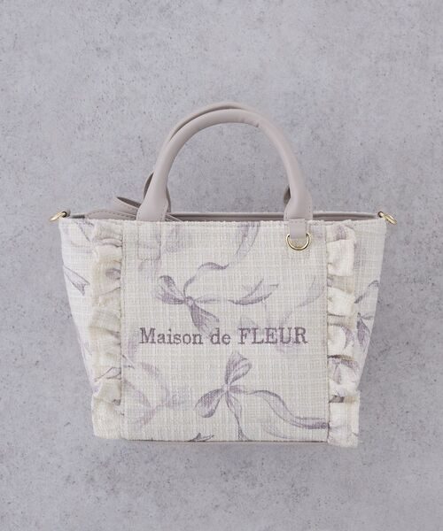 Maison de FLEUR（メゾンドフルール） ハンドバッグ ツイードリボン
