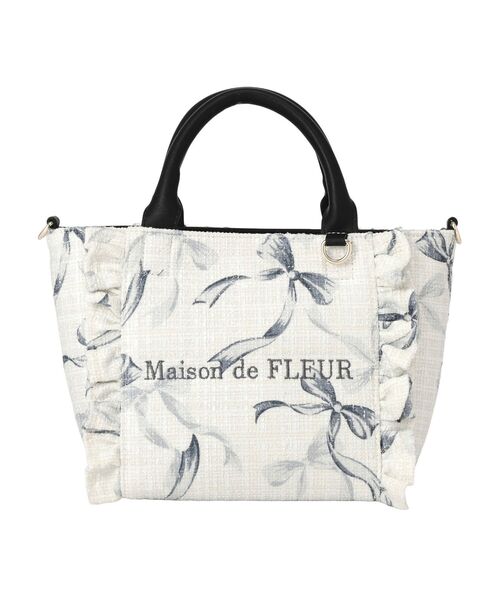 Maison de FLEUR（メゾンドフルール） ハンドバッグ ツイードリボン