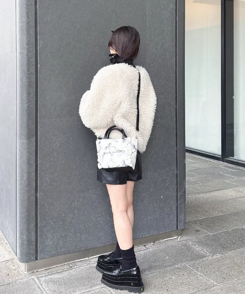 Maison de FLEUR（メゾンドフルール） ハンドバッグ ツイードリボン 