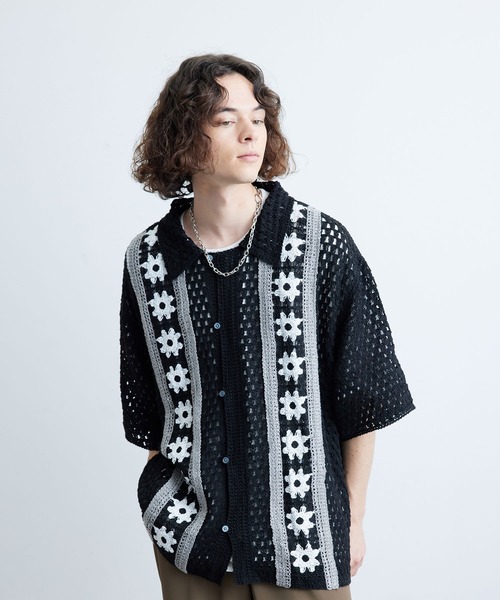 「JUNRED」 半袖シャツ M ライトグレー メンズ_画像3