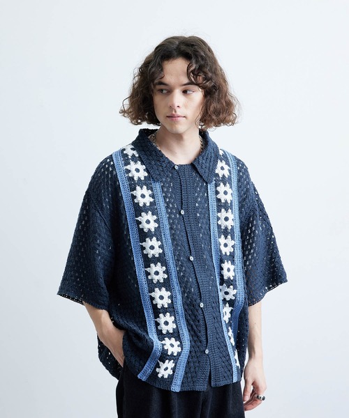 「JUNRED」 半袖シャツ M ライトグレー メンズ_画像6