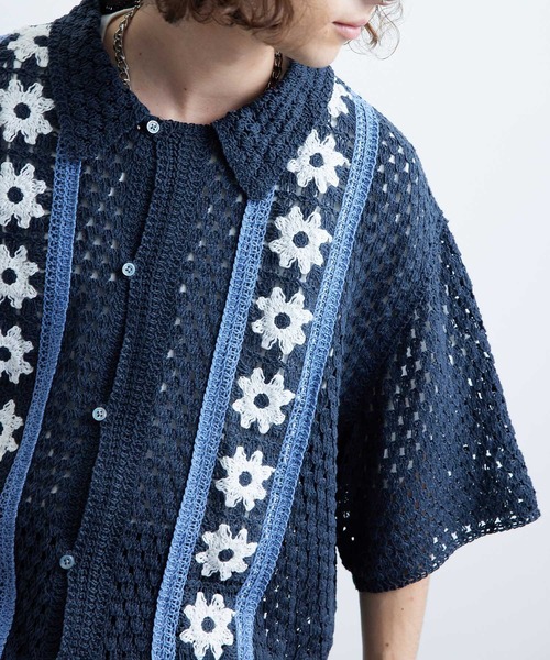 「JUNRED」 半袖シャツ M ライトグレー メンズ_画像7