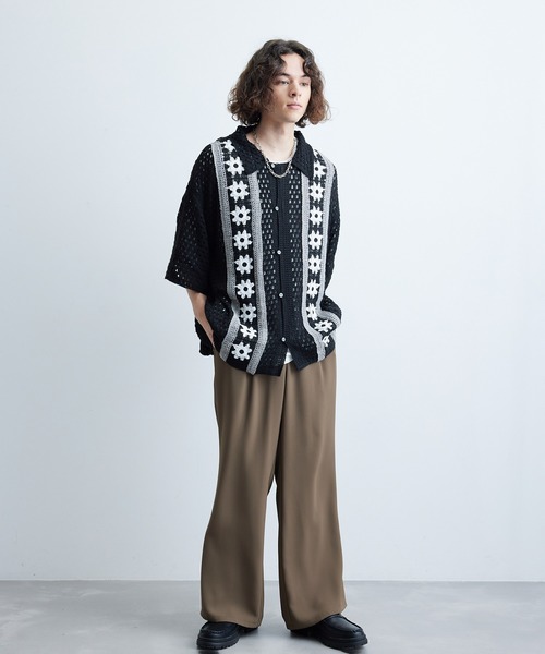 「JUNRED」 半袖シャツ M ライトグレー メンズ_画像9