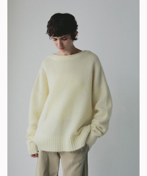 【美品】 ノーブル ニット プルオーバー セーター ワイドシルエット モヘヤ混 HER. ニット セーター モヘア混ニットプルオーバー レディース