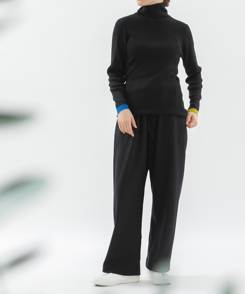 nop de nod（ノップドゥノッド） ニット セーター 袖口配色ラインリブ