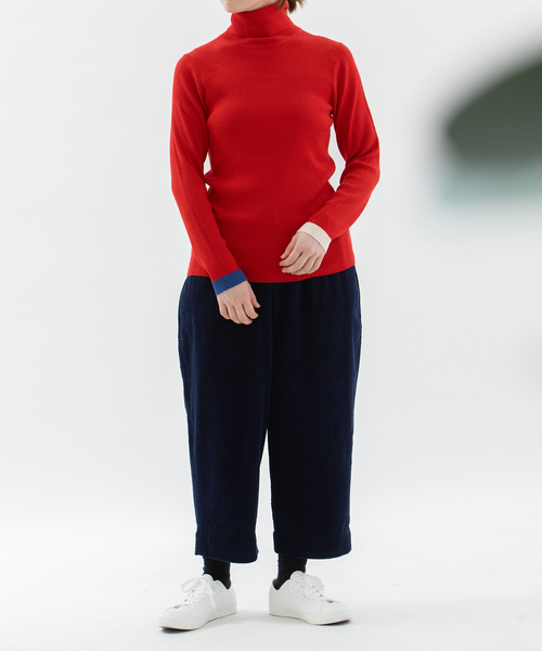 nop de nod（ノップドゥノッド） ニット セーター 袖口配色ラインリブ