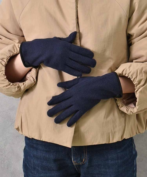 Bleu Bleuet（ブルーブルーエ） 手袋 ボタンバイカラー指フード