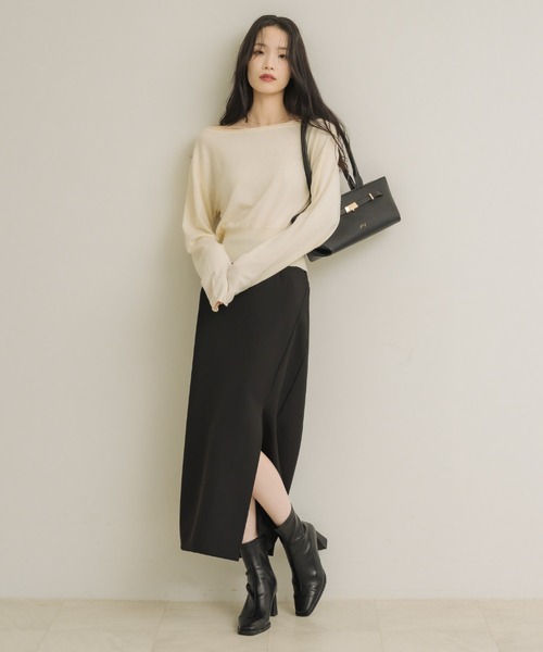 「NEUNA」 長袖ニット FREE バーガンディー レディース_画像5