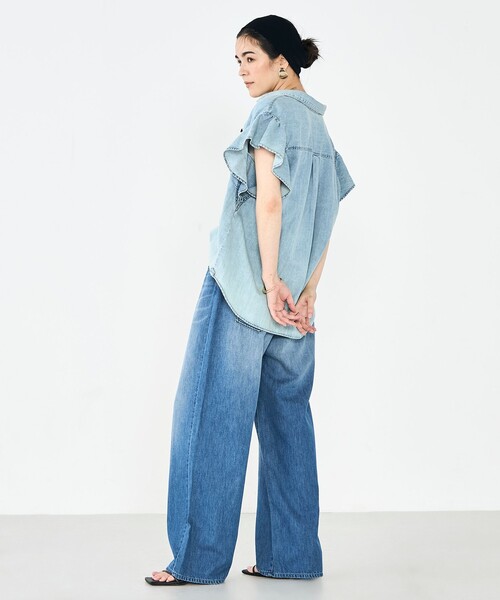 Rie Miller（リエミラー） パンツ 「RM denim」リネン混ひも付き
