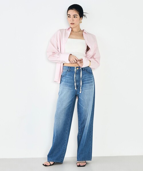 Rie Miller（リエミラー） ワイドパンツ パンツ 「RM denim」リネン混