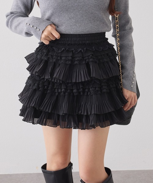 one after another NICE CLAUP スカート フリルティアードミニスカート