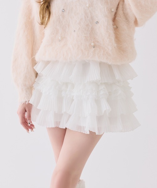 one after another NICE CLAUP スカート フリルティアードミニスカート