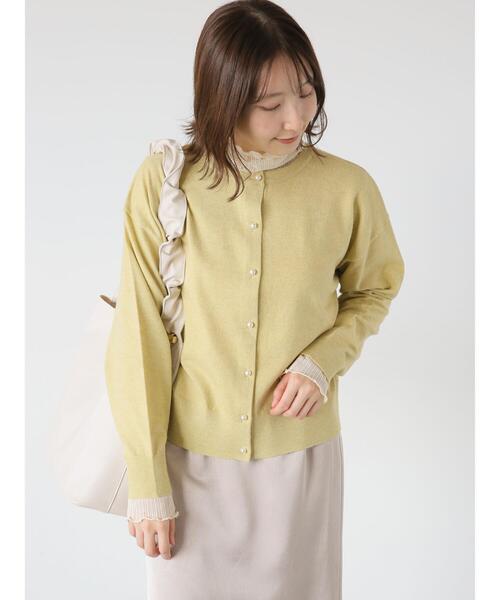 「Te chichi TERRASSE」 ニットカーディガン F イエロー レディース_画像8