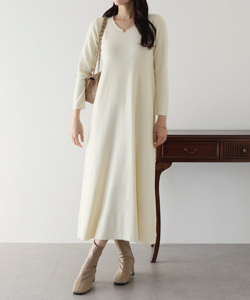 「BLUEEAST」 ニットワンピース MEDIUM チャコールグレー レディース_画像4