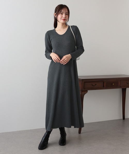 「BLUEEAST」 ニットワンピース MEDIUM チャコールグレー レディース_画像8