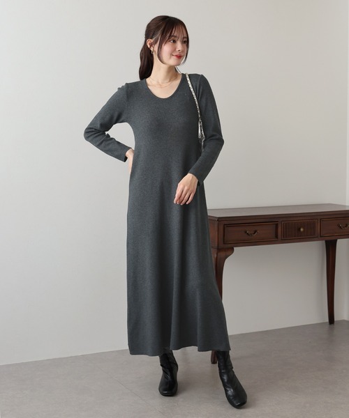 「BLUEEAST」 ニットワンピース MEDIUM チャコールグレー レディース_画像9
