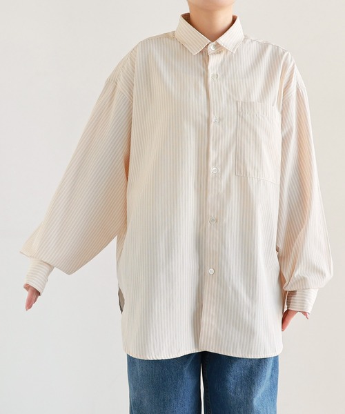 ANME ブラウス シャツ カラーストライプシャツ レディース : ZOZOTOWN