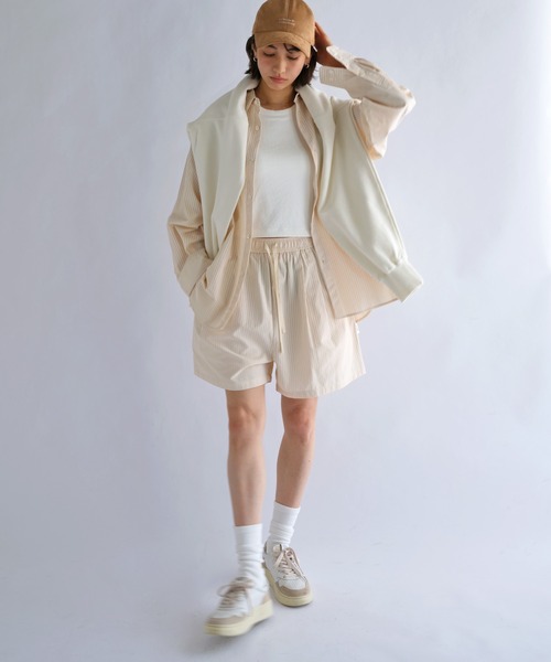 ANME ブラウス シャツ カラーストライプシャツ レディース : ZOZOTOWN
