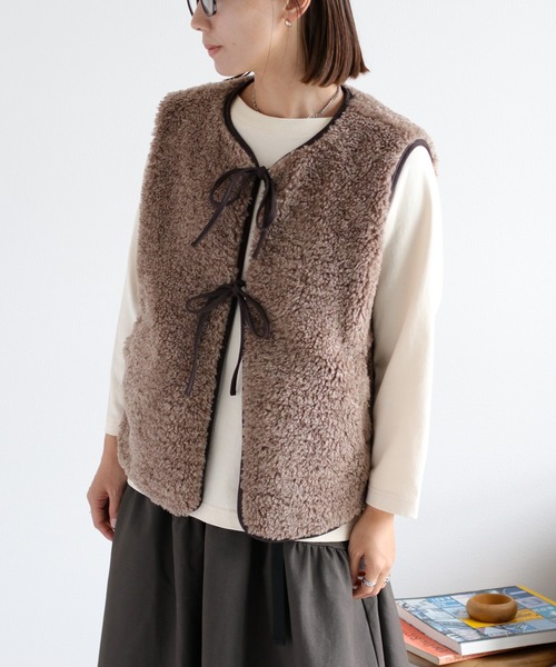 「cepo」 ベスト M ベージュ レディース_画像2