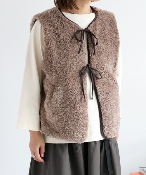 「cepo」 ベスト M ベージュ レディース_画像3