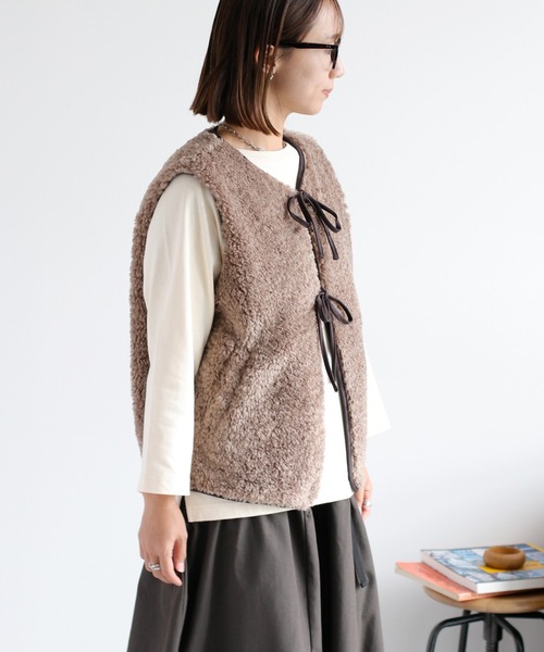 「cepo」 ベスト M ベージュ レディース_画像7