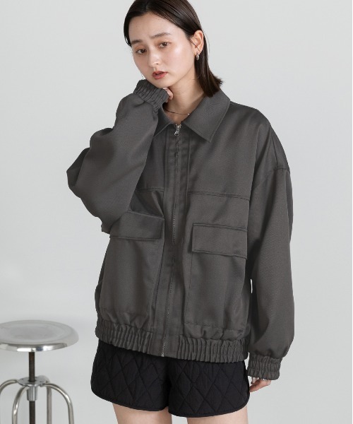 「ad thie」 ブルゾン FREE アイボリー レディース_画像3