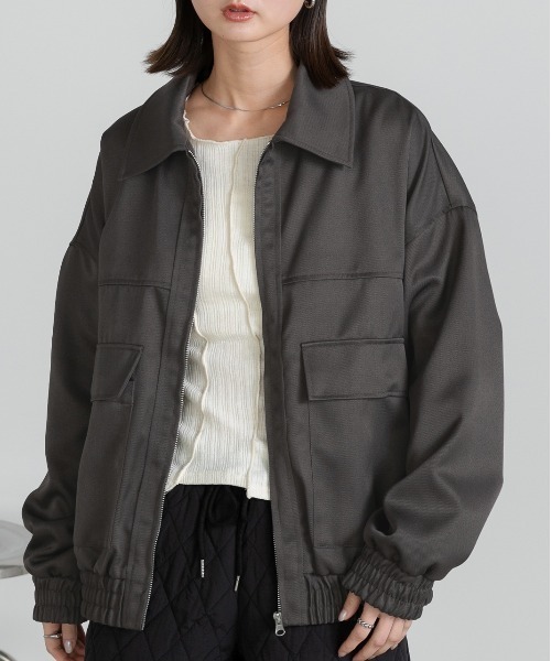 「ad thie」 ブルゾン FREE アイボリー レディース_画像4