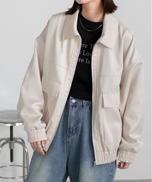 「ad thie」 ブルゾン FREE アイボリー レディース_画像9