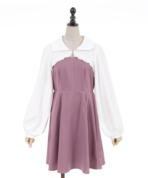 「axes femme POETIQUE」 長袖ワンピース MEDIUM ブラック レディース_画像4