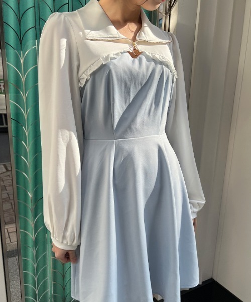 「axes femme POETIQUE」 長袖ワンピース MEDIUM ブラック レディース_画像9