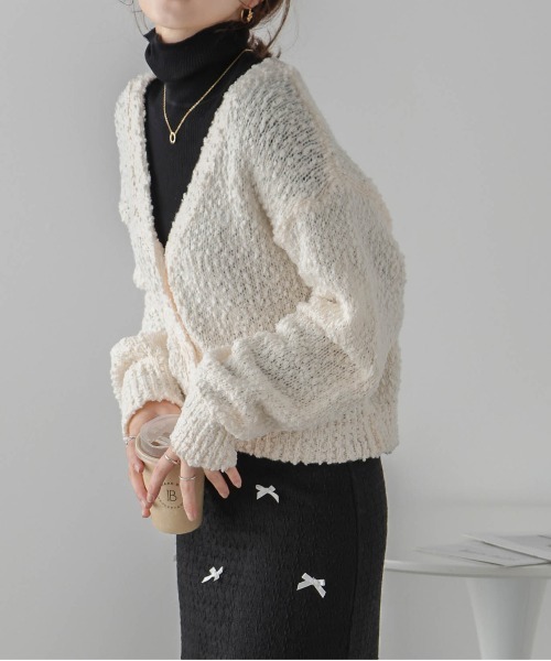 「SUGAR BISKET」 「La-gemme」ニットカーディガン フリー ブラック レディース_画像2