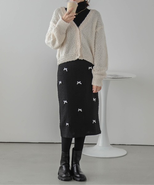 「SUGAR BISKET」 「La-gemme」ニットカーディガン フリー ブラック レディース_画像3