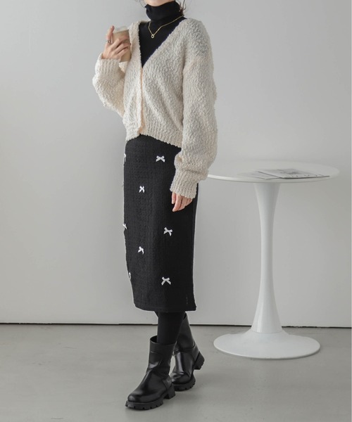 「SUGAR BISKET」 「La-gemme」ニットカーディガン フリー ブラック レディース_画像5